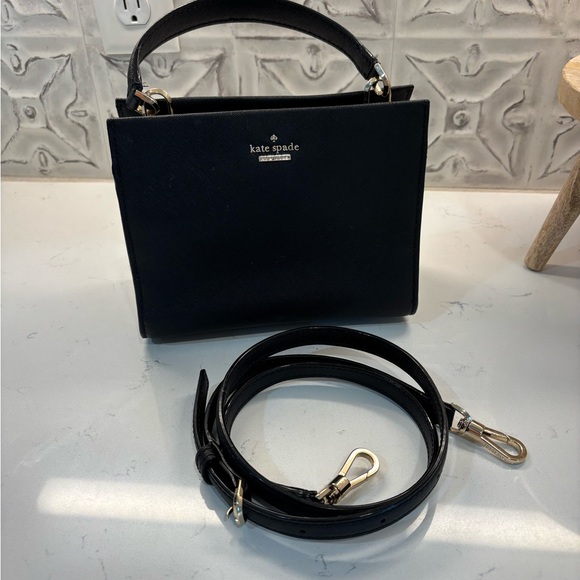 Kate Spade Black Satchel with Gold Accents - Picture 3 of 6